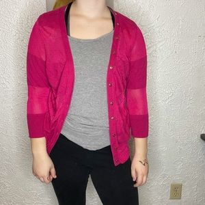 Pink button up sweater